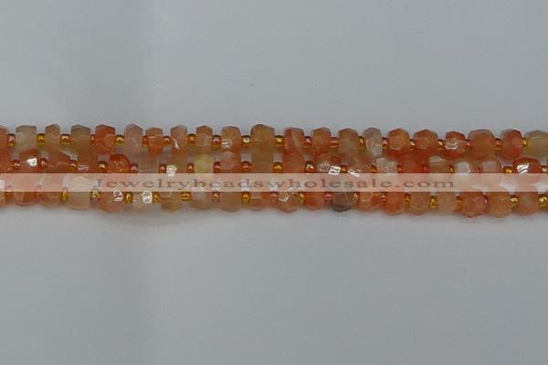 CRB1290 15.5 inches 4*6mm faceted rondelle moonstone beads