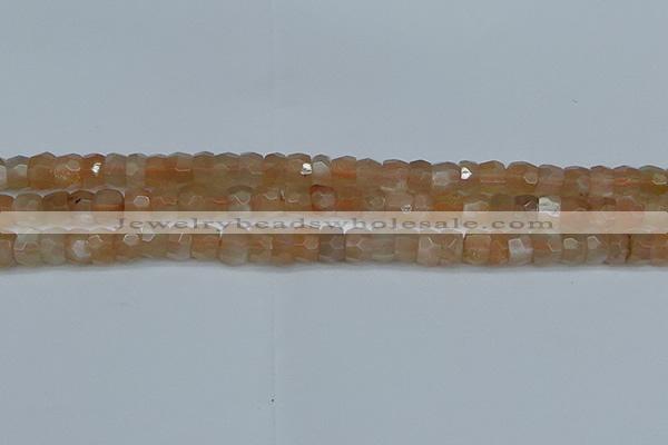 CRB1468 15.5 inches 4*6mm faceted rondelle moonstone beads