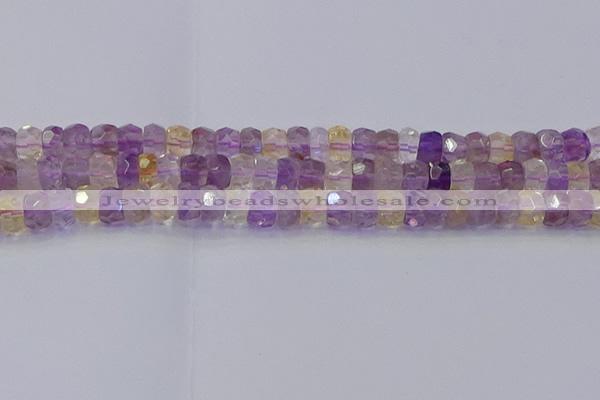 CRB1809 15.5 inches 6*10mm faceted rondelle ametrine beads