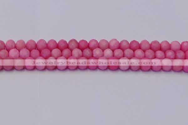 CRB1850 15.5 inches 6*10mm faceted rondelle pink opal beads