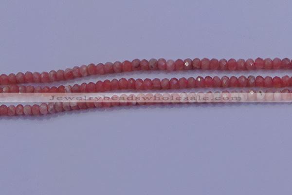 CRB1885 15.5 inches 2.5*4mm faceted rondelle rhodochrosite beads