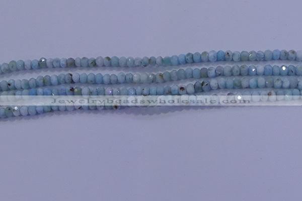 CRB1893 15.5 inches 2*3mm faceted rondelle larimar beads