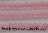CRB220 15.5 inches 2.5*4mm faceted rondelle rose quartz beads