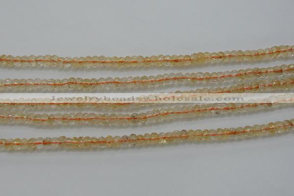 CRB221 15.5 inches 2.5*4mm faceted rondelle citrine gemstone beads