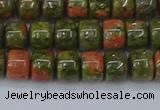 CRB2507 15.5 inches 6*8mm rondelle unakite gemstone beads