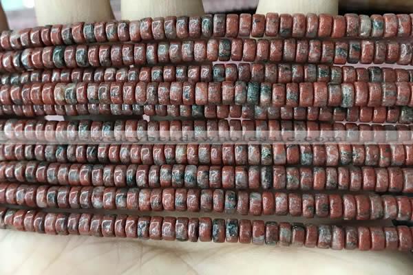 CRB2569 15.5 inches 2*4mm heishi brecciated jasper beads wholesale