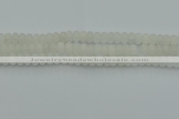 CRB2812 15.5 inches 6*10mm rondelle white jade beads wholesale