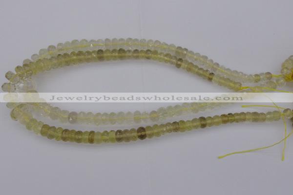 CRB303 15.5 inches 5*8mm - 10*14mm faceted rondelle lemon quartz beads