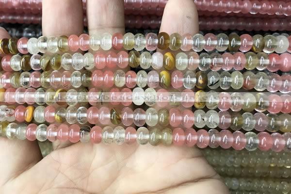 CRB4031 15.5 inches 4*6mm rondelle volcano cherry quartz beads wholesale