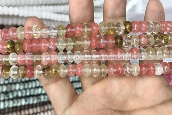 CRB4079 15.5 inches 5*8mm rondelle volcano cherry quartz beads wholesale