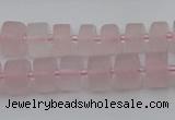 CRB451 15.5 inche 6*10mm tyre matte rose quartz gemstone beads