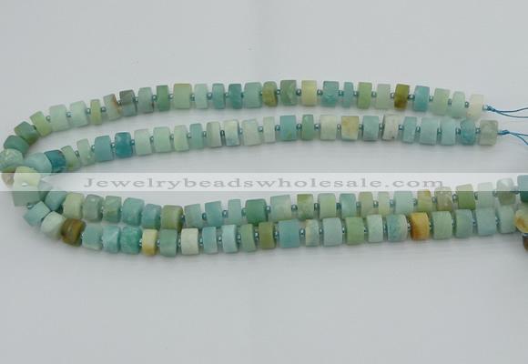 CRB469 15.5 inche 6*10mm tyre matte amazonite gemstone beads