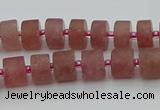 CRB478 15.5 inches 6*10mm tyre strawberry quartz beads wholesale