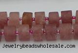 CRB479 15.5 inches 7*12mm tyre strawberry quartz beads wholesale