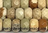 CRB5802 15 inches 4*6mm, 5*8mm, 6*10mm faceted rondelle picture jasper beads