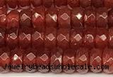 CRB5831 15 inches 4*6mm, 5*8mm faceted rondelle red agate beads