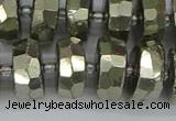 CRB600 15.5 inches 8*16mm faceted rondelle pyrite beads