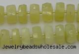 CRB606 15.5 inches 7*12mm faceted rondelle yellow opal beads