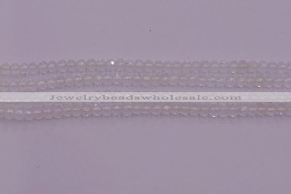 CRB709 15.5 inches 3*4mm faceted rondelle white crystal beads