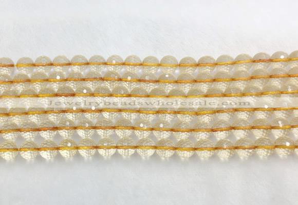 CRBS16 15 inches 6mm faceted round citrine beads wholesale