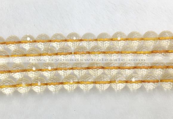 CRBS19 15 inches 12mm faceted round citrine beads wholesale