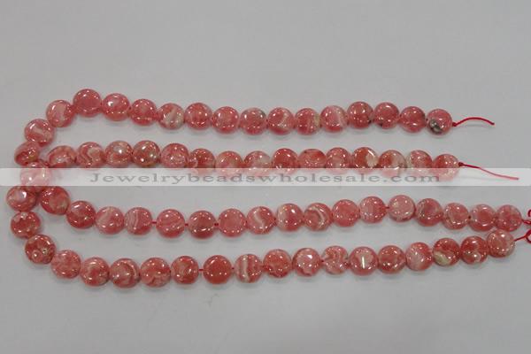 CRC106 15.5 inches 12mm flat round natural argentina rhodochrosite beads