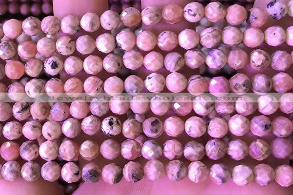 CRC1171 15.5 inches 6mm faceted round rhodochrosite gemstone beads