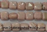 CRC301 15.5 inches 10*10mm square Peru rhodochrosite beads