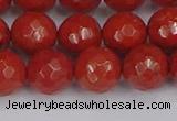 CRE342 15.5 inches 12mm faceted round red jasper beads