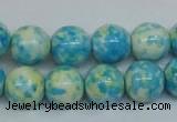 CRF104 15.5 inches 12mm round dyed rain flower stone beads wholesale