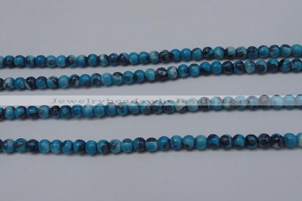 CRF274 15.5 inches 3mm round dyed rain flower stone beads
