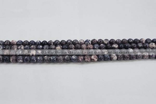 CRF335 15.5 inches 4mm round dyed rain flower stone beads wholesale