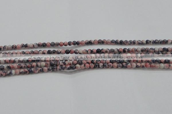 CRF445 15.5 inches 3mm round dyed rain flower stone beads wholesale
