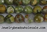 CRH527 15.5 inches 6mm faceted round rhyolite beads wholesale