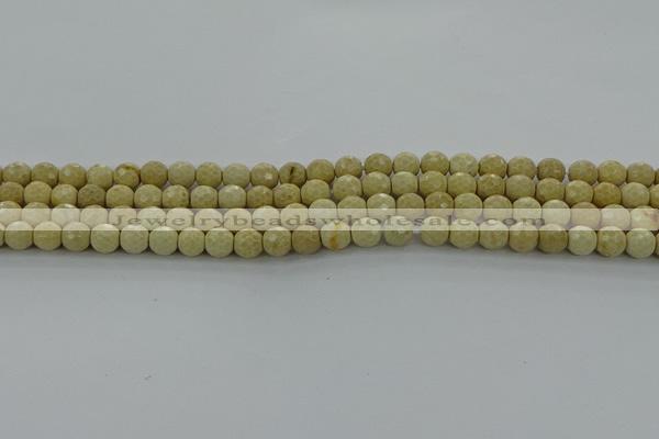 CRI210 15.5 inches 4mm faceted round riverstone beads wholesale