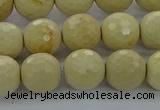 CRI215 15.5 inches 14mm faceted round riverstone beads wholesale