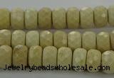CRI221 15.5 inches 5*8mm faceted rondelle riverstone beads