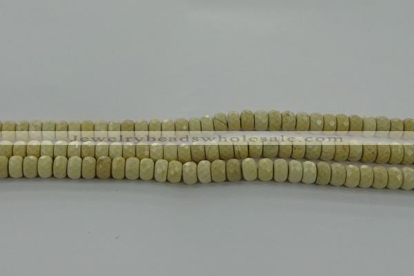 CRI221 15.5 inches 5*8mm faceted rondelle riverstone beads