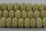 CRI222 15.5 inches 6*10mm faceted rondelle riverstone beads