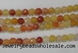 CRJ400 15.5 inches 4mm faceted round red & yellow jade beads