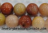 CRJ417 15.5 inches 16mm round red & yellow jade beads wholesale