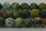 CRO1052 15.5 inches 8mm round matte African turquoise beads