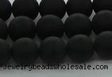 CRO1133 15.5 inches 10mm round matte black agate gemstone beads