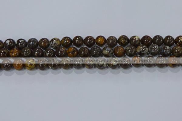 CRO1173 15.5 inches 10mm round fire lace opal gemstone beads