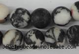 CRO386 15.5 inches 14mm round black & white jasper beads wholesale