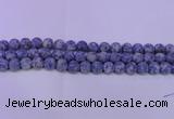 CRO851 15.5 inches 6mm round matte blue spot beads