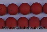 CRO945 15.5 inches 14mm round matte red jasper beads wholesale