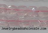 CRQ153 15.5 inches 8mm faceted square natural rose quartz beads