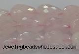 CRQ196 15.5 inches 10*14mm faceted teardrop natural rose quartz beads