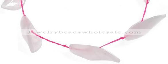 CRQ23 14*35mm daffodilly petal rose quartz beads Wholesale